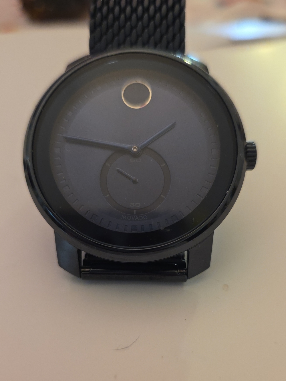 Movado Bold Men's Blue Dial Blue Mesh Bsnd Watch PreOwned